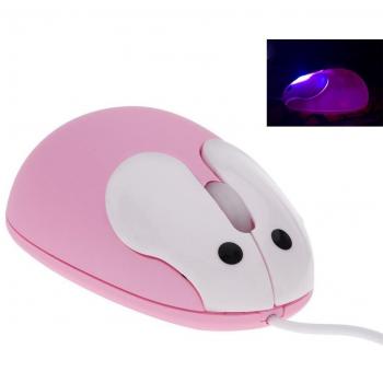 BestFire Iluminación portátil estupendo lindo del conejo único encantador diseño de alta precisión Usb 1200 dpi con conexión de cable pequeño ratón óptico del ratón de escritorio del ordenador portátil del ratón del ratón de la tableta para n