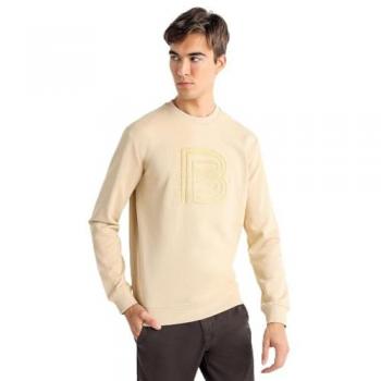 Sudadera Bendorff para Hombre Beige XXL - Sin Capucha, Cuello Caja, Logo Bordado en Relieve, Algodón, Manga Larga, Casual 2024