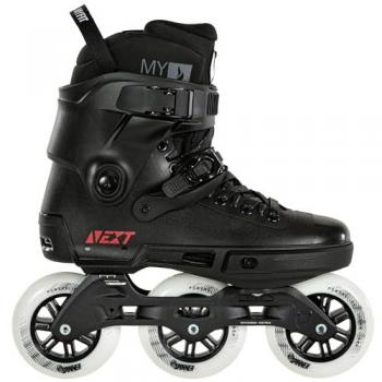 Powerslide Patines en Línea Next Core Black 100 - Diseño moderno, ruedas de 100 mm, chasis de aluminio, sistema de cierre rápido, soporte para bota ajustable, adecuado para patinadores intermedios y avanzados