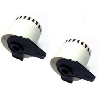 2 x Eseller Direct® - compatibilizarlo DK22205 reuters etiquetas de dirección para Brother P-Touch QL 1060N rollo de papel térmico - 62 mm x 30,48 m