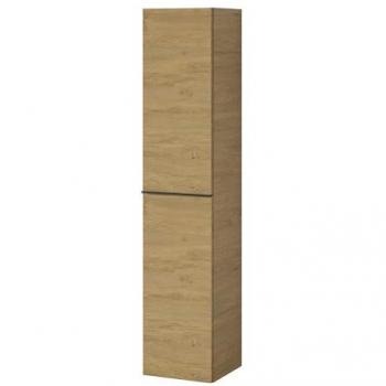 Gabinete Alto Lavoa - Mueble de Baño Montaje Flexible - 35 x 170 x 35 cm - Colores: Antracita Mate y Roble Miel