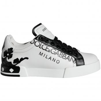 Dolce & Gabbana Crown Milano White Leather Sneakers - EU39.5/US6.5