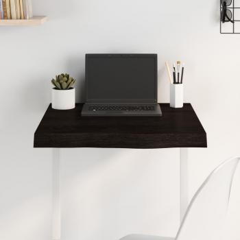 Mesa de Encimera de Madera de Roble Macizo Tratado Color Marrón 60x60x(2-6) cm