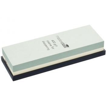 KitchenCraft MasterClass Piedra de Afilar, Afilador Profesional de Cuchillos 2-en-1, 18 x 6,5 cm - Gris