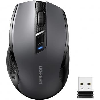 Ratón inalámbrico UGREEN 2.4 GHz y Bluetooth 5.0, ergonómico, 4000 DPI, botones silenciosos, compatible con PCs y laptops