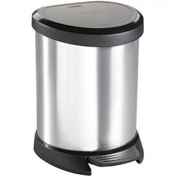 Curver Cubo decorado con pedal 5 L, Metal, 22.6x25.7x19 cm, 185376
