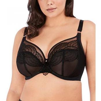 Elomi Women's Priya Plunge Bra - Black Soft Cup - Size 38GG