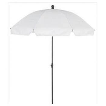 Parasol Octogonal Blanco 2 Metros Diámetro con Mástil Central y 8 Varillas de Acero 180gr