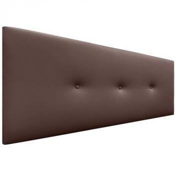 Cabecero de Polipiel Acolchado Liso con Botones 160x50cm para Camas 150/160 - Chocolate