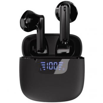 Auriculares In-Ear Bluetooth 5.3 True Wireless Vivanco Union Pair con Display Digital y Funda de Carga (Negro)