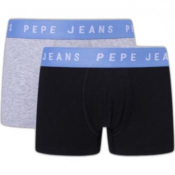 Pepe Jeans Men's Logo Boxer Shorts - Pack of 2 (Gray & Black)