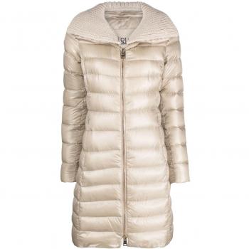 Herno Women's Elisa Midi Down Jacket, Winter Jacket, Female, Beige, Size 44 (M), PI0650DIC Color M03