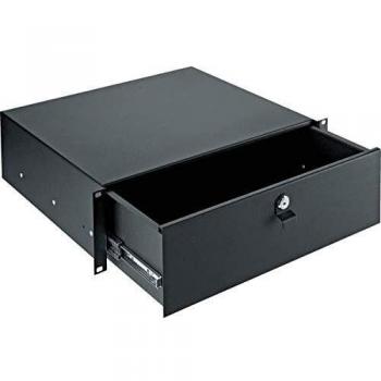 K&M 491/2 Heavy-Duty 3U Rackmount Drawer with Keylock, Black