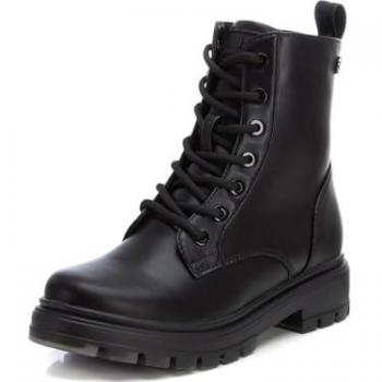 Botín Infantil Xti Negro con Cordones y Cremallera Lateral, Talla 34