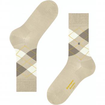 Burlington Men's Manchester Patterned Socks - Beige - Eco-Friendly, Size 6.5-11