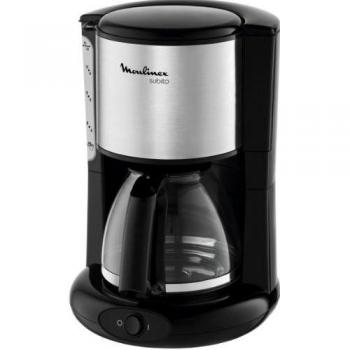 Moulinex Subito Inox - Cafetera, 1000 W, 10-12 tazas, dispositivo antigoteo, nivel de agua visible