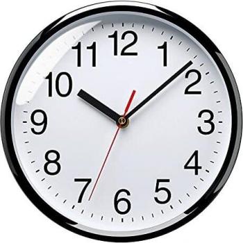 Plumeet 25 cm Reloj de Cuarzo de Pared silencioso, Decorativo para el hogar/la Cocina/la Oficina/la Escuela, fácil Leer y con Pilas