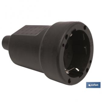 Base Enchufe Aérea de Goma Negra (16A-250V)