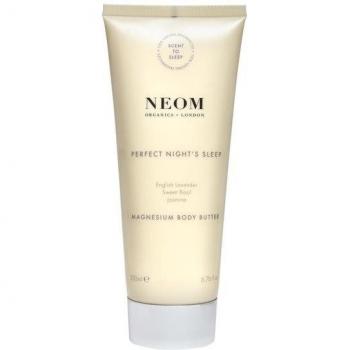 Neom Organics Perfect Night's Sleep Magnesium Body Butter - A luxurious body butter designed to promote relaxation and restful sleep, infused with magnesium, essential oils including English lavender, sweet basil, and jasmine, enriched with nourishing ing