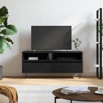 Mueble de TV móvil negro 100x34,5x44,5 cm en madera contrachapada