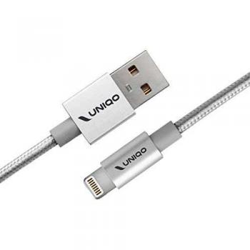 SBS Cable USB Uniqo USB 2.0 a Lightning 1m Blanco Trenzado