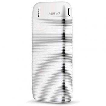 Batería Externa Portátil Forever 10000 mAh Blanca con 2 Puertos USB y Cable USB-C