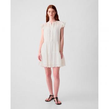 Vestido calado sin mangas con cuello redondo y botones hasta la cintura Gap