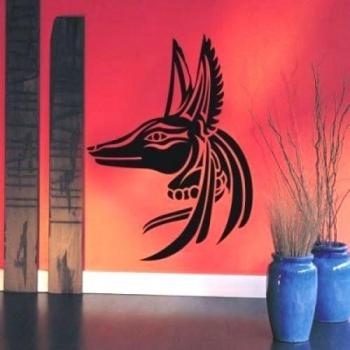 INDIGOS Vinilo Decorativo para Pared W419 Anubis Egipto Rächter 80x58cm, Blanco, 80x8x58 cm