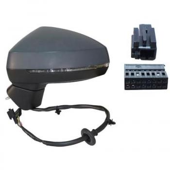 Espejo retrovisor Alkar 6169782, espejo exterior con diseño específico para vehículos, ajuste manual, cristal convexo para mayor visibilidad, acabado en negro mate y fácil instalación