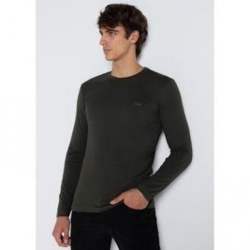 Lois para hombre. Camiseta básica de manga larga verde