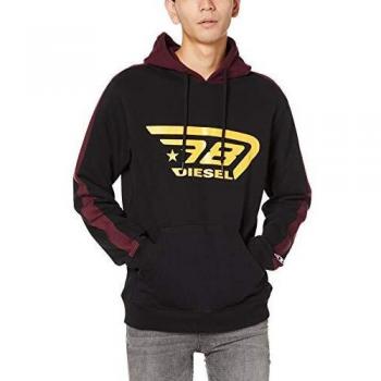 Diesel Brandon Hoodie Sweatshirt Camiseta de Pijama, Negro, XL para Hombre
