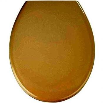 Asiento de inodoro WENKO Ottana Beige con Absenkautomatik, Duroplast, Fijación en Acero Inoxidable, 37.5 x 44.5 cm