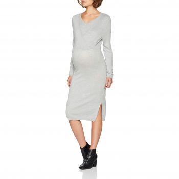 MAMALICIOUS Mlnewzolanda Tess LS Knit Dress Nf, Vestido para Mujer, Gris