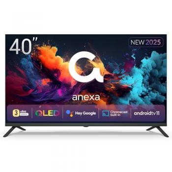 Televisor Smart TV 40 QLED Full HD con Android 11, Google Assistant, Control por Voz y TDT 2024 - Anexa SMART40C01FGQ