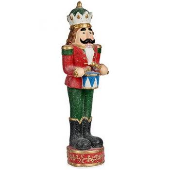 Figura Decorativa Cascanueces Rojo de Poliresina con Detalles Intricados
