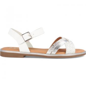 Sandalias Planas de Piel para Mujer Marila Ivana Blanco
