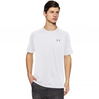 Under Armour Tech 2.0 T-Shirt Men - White - Size: Small - Light and Breathable Sports T-Shirt with Anti-Odour Technology