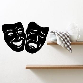 Máscaras Comedia y Tragedia teatro decoración Mural de la pared pegatinas de vinilo M309