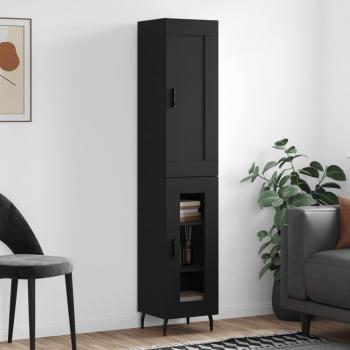 Aparador de madera multicapa negro 34,5x34x180 cm