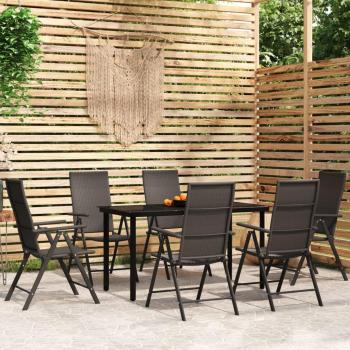 7-Piece Black Garden Dining Set