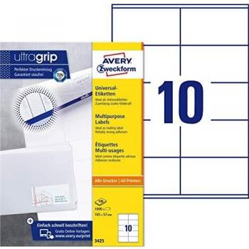 Avery-Zweckform Universal Labels, White 105x57mm, 105 x 57 mm