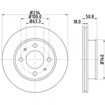 HELLA 8DD 355 112-761 Disco de freno - 54468