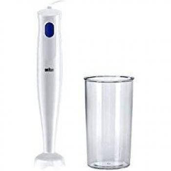 Braun Minipimer MultiQuick 1 MQ10.001P, Batidora de Inmersión 450W con Bicicle Graduado de 0.6L, Color Blanco y Azul