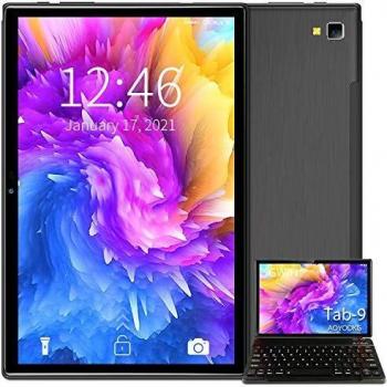 Tablet 10 Pulgadas Baratas y Buenas 5G WiFi Android 10.0 Tableta con Procesador Quad-Core, 800 * 1280 FHD Display, 64 GB Ampliables hasta 128 GB, Teclado/Ratón/OTG/Bluetooth - Negro