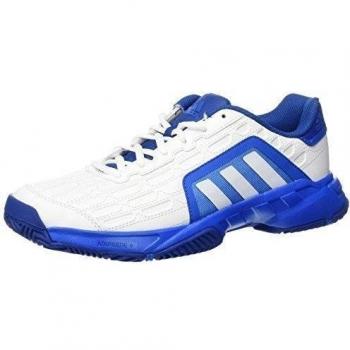 adidas Barricade Court 2 Zapatillas de tenis, Hombre, Blanco / Azul, 45 1/3