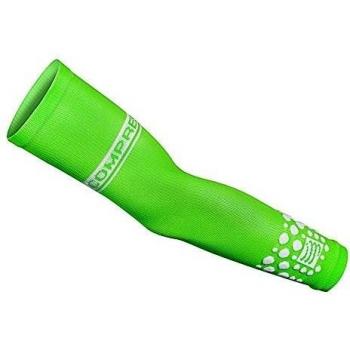 Compressport Arm Force - Calentadores de brazos de running para hombre, color verde, talla XL
