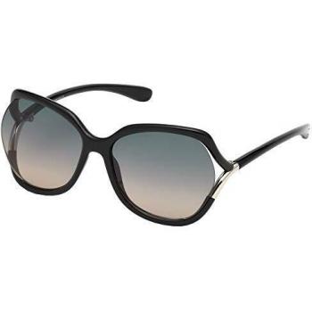Tom Ford Womens Ladies Square Shiny Smoke Grey Gradient Sunglasses - Black, Size: 60x16x125mm Metal