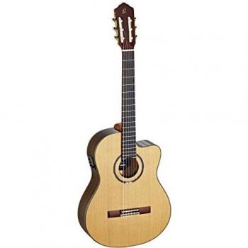 Ortega RCE159MN Electro-Classical Guitar - Natural Glossy Finish, Medium Neck, 4/4 Size