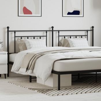 vidaXL 76 Black Metal Headboard