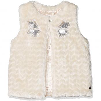 Carrément Beau Gilet Sans Manches, Chaqueta sin Mangas para Niñas, Écru